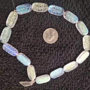 Carved Rectangular Glass Jewelry Beads