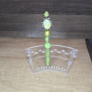 Green Rhinestone Cameo Fancy Pen